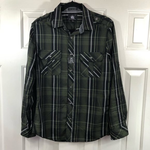 NWT Rock & Republic Army Green Button Down Top - Picture 2 of 8